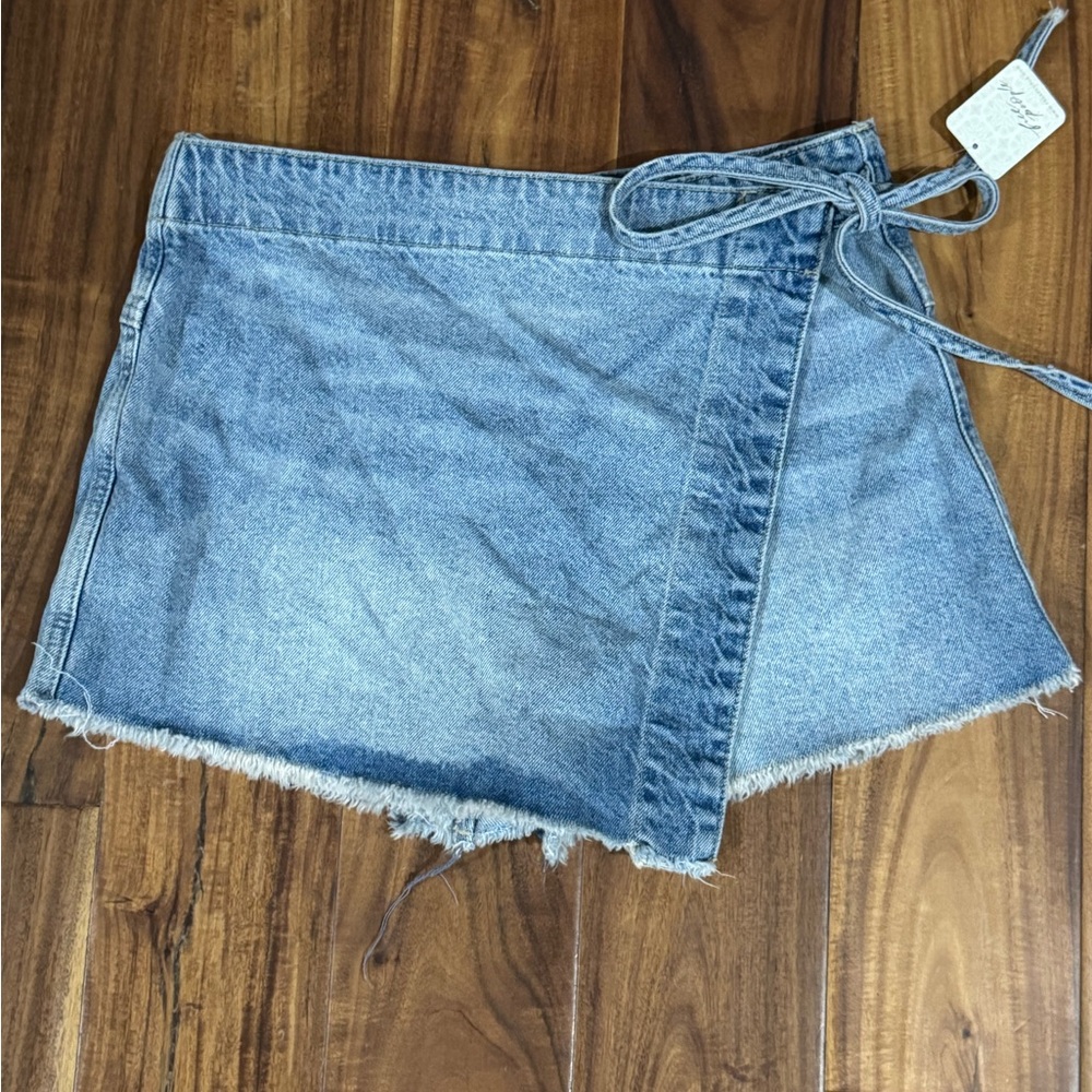 Free People Blue Denim Skort